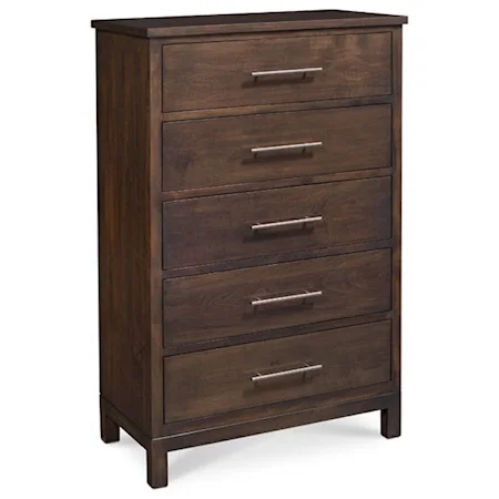 Solid Wood 5 Drawer Chest